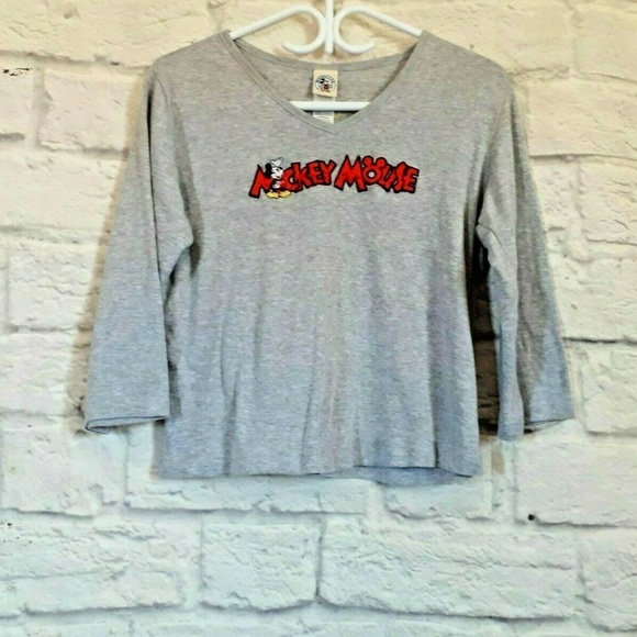 Mickey Mouse Gray Long Sleeves Slouchy Sweatshirt - Picture 1 of 5